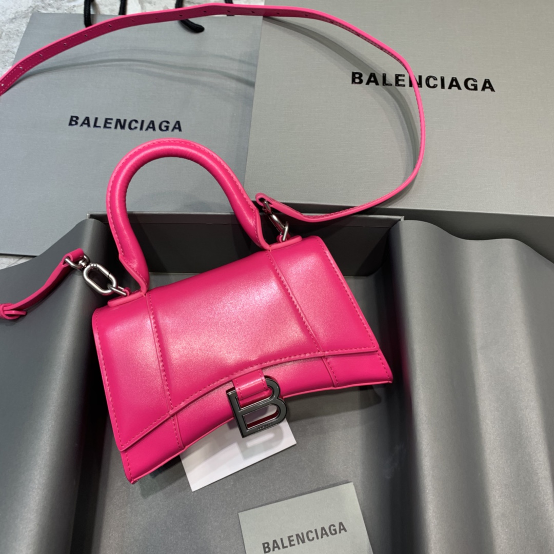 Balenciaga Hourglass XS Handbag Box Calfskin Shoulder Bag Red